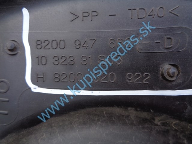 obal vzduchového filtra na renault scénic III 1,9dci, 8200820922